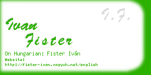 ivan fister business card
